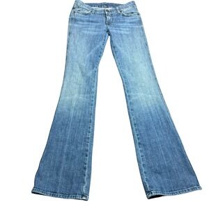 7 For All Mankind A Pocket Womens 28 Blue Flare Jeans Low Rise Casual Denim 288